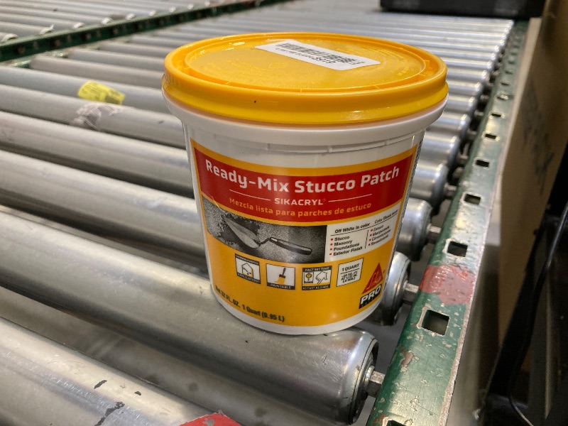 Photo 1 of Sikacryl - Stucco Repair - Ready-Mix Stucco Patch, White - Repair spalls/Large Cracks in Stucco - Interior/Exterior - Acrylic-Based, Textured - 1 qt