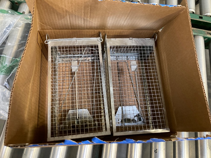 Photo 1 of 2 Packs Humane Rat Trap Outdoor, Wanqueen Humane Mouse Traps Indoor, Small Rodent Chipmunk Trap and Other Live Animal Cage Catch and Release