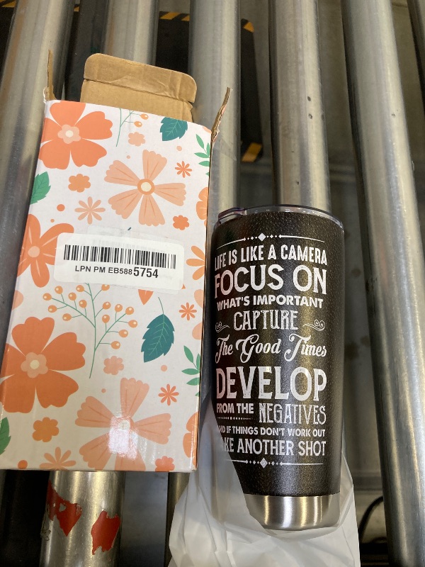 Photo 1 of  ZOXIX Life Is Like A Camera Tumblers 20oz Photographer Gifts Unique Coffee Cups With Motivational Sayings Insulated Mug For Photographers Cameraman Gift Vintage Print Tumbler 