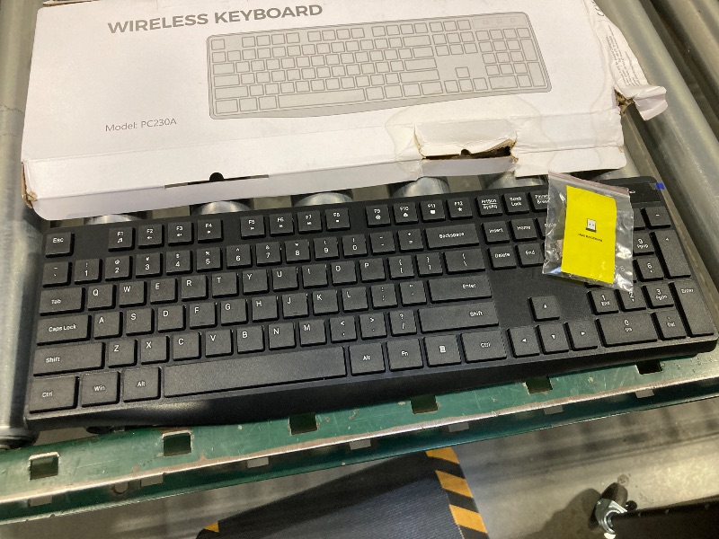 Photo 1 of Lovaky MK98 Wireless Keyboard, 2.4G Ergonomic, Computer Keyboard, Enlarged Indicator Light, Full Size PC Keyboard with Numeric Keypad for Laptop, Desktop, Surface, Chromebook, Notebook, Black