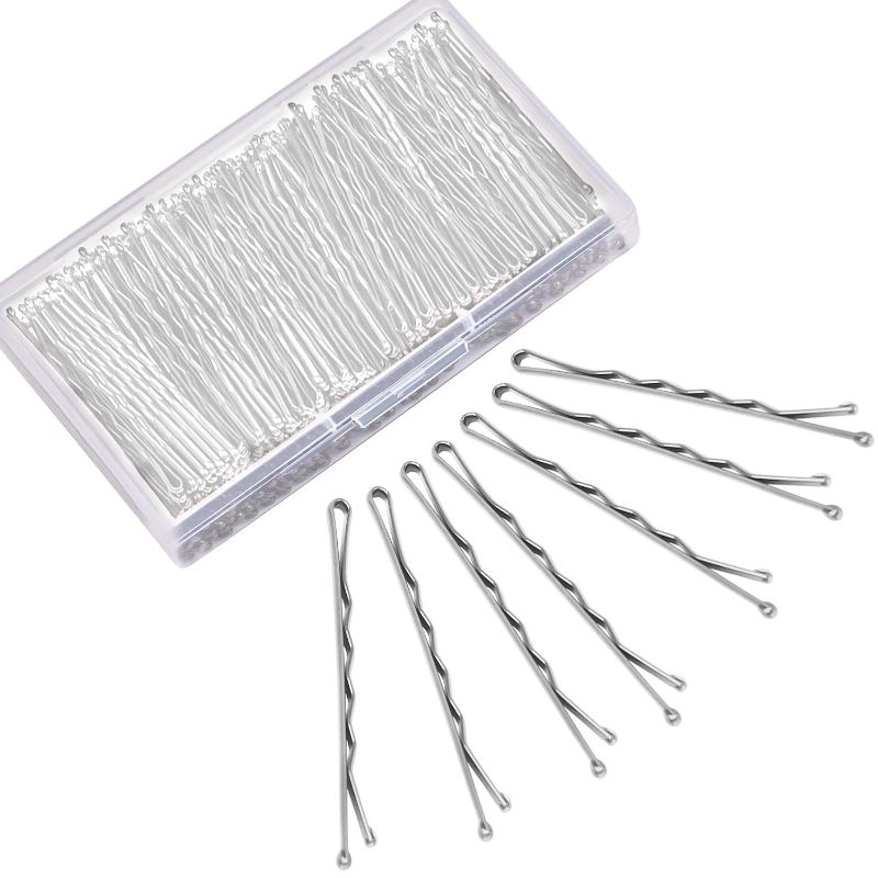 Photo 1 of Silver Bobby Pins with a Box 2.2 Inches Bobby Pins for Hair