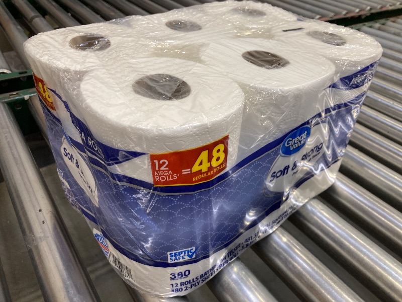 Photo 1 of  Great Value Soft & Strong Premium Toilet Paper 12 Mega Rolls 