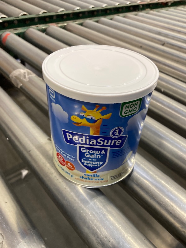Photo 1 of PediaSure Grow & Gain with Immune Support Shake Mix Powder, Kids Shake, 23 Vitamins and Minerals, 6g Protein, Helps Kids Catch Up On Growth, Non-GMO, Gluten-Free, Vanilla, 14.1-oz Can, 8 Servings, USE BY 01 AUG 2026