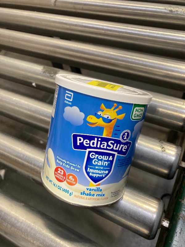 Photo 1 of PediaSure Grow & Gain with Immune Support Shake Mix Powder, Kids Shake, 23 Vitamins and Minerals, 6g Protein, Helps Kids Catch Up On Growth, Non-GMO, Gluten-Free, Vanilla, 14.1-oz Can, 8 Servings, BEST BY 01 AUG 2026