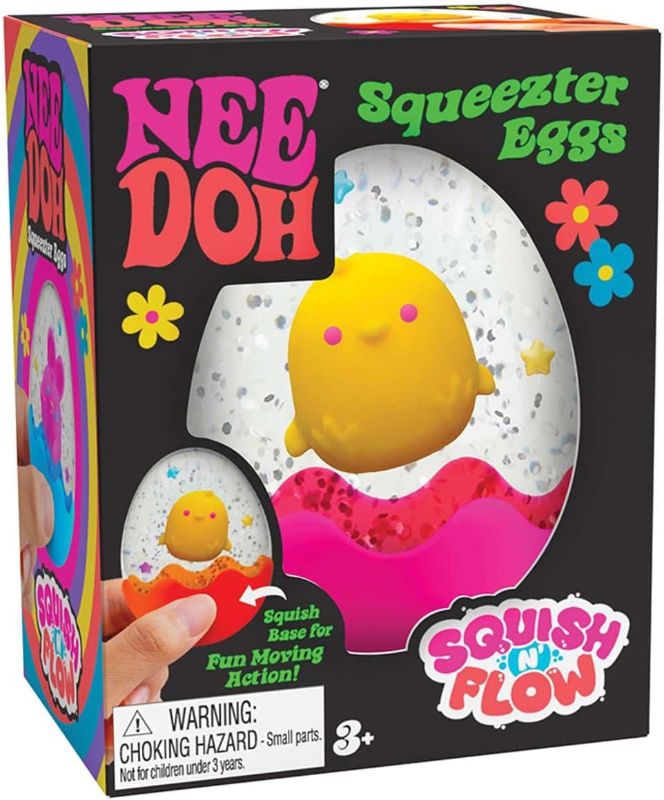 Photo 1 of Schylling NeeDoh Squeezter Egg - Sensory Squeeze Toy - Cute Character Inside - 2.5" Tall - Color May Vary (Pack of 1)