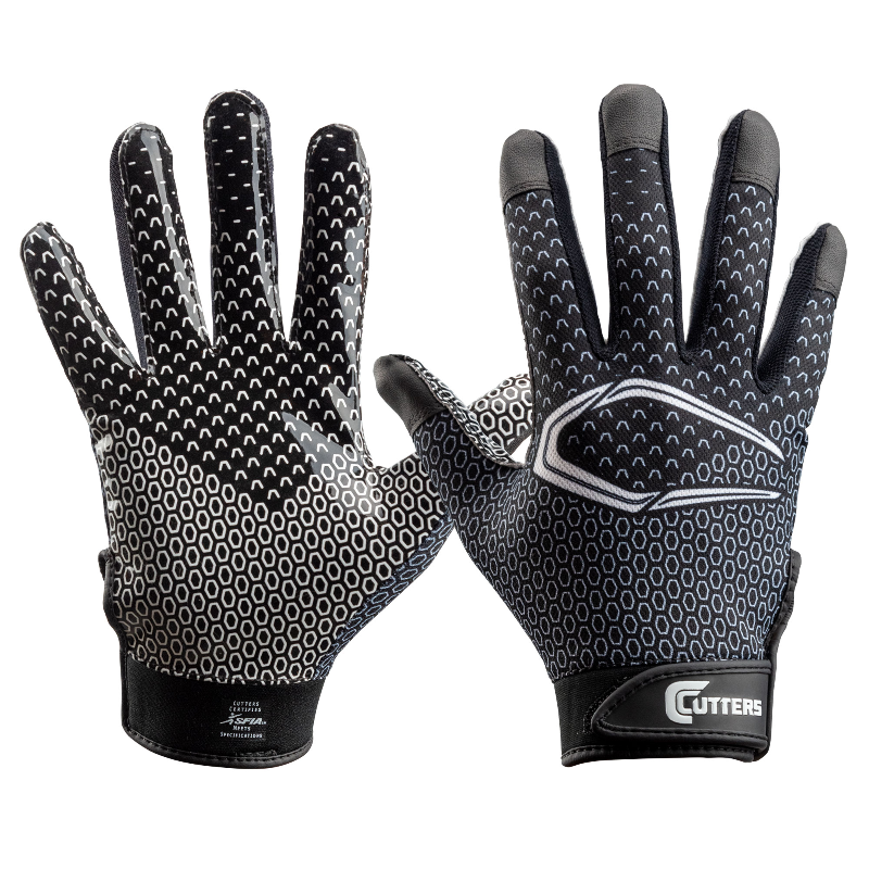 Photo 1 of  Cutters Game Day Receiver Glvs Blk Fade Youth L/XL 