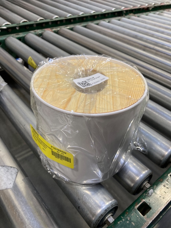 Photo 1 of  Eighosee Wooden Cover Round Roll Paper Tissue Tube Household Removable Mini Wooden Tissue Box 