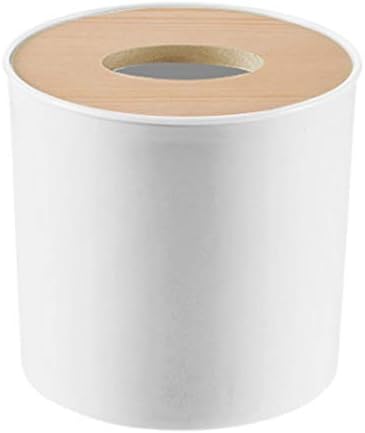 Photo 1 of Eighosee Wooden Cover Round Roll Paper Tissue Tube Household Removable Mini Wooden Tissue Box