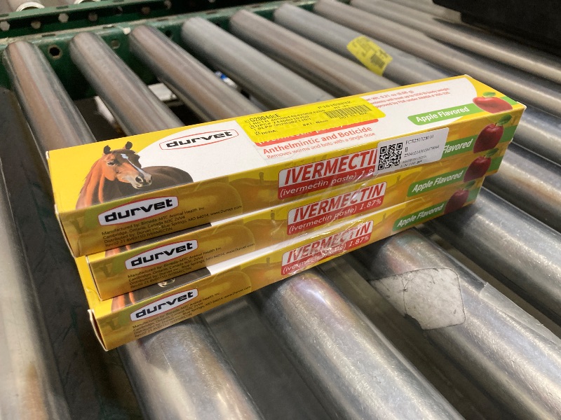 Photo 1 of PACK OF 3, Durvet Ivermectin Paste 1.87%, BEST BY OCT 2027