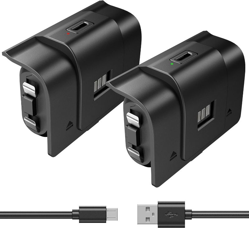 Photo 1 of  Rechargeable Xbox Controller Battery Pack, Play & Charge Kit for Xbox One/Xbox Series X|S - 40H Playtime, 2.5H Full Charge, with Cover & Charging Cable, Xbox Accessories for Xbox One S/One X/One Elite 
