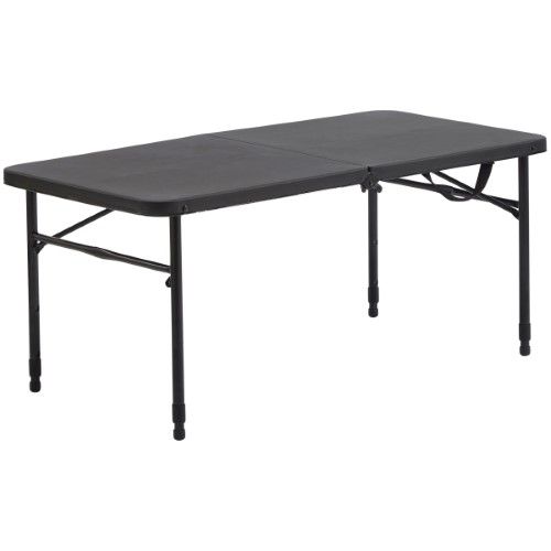 Photo 1 of Mainstays 40 L X 20 W Plastic Adjustable Height Fold-in-Half Folding Table Rich Black