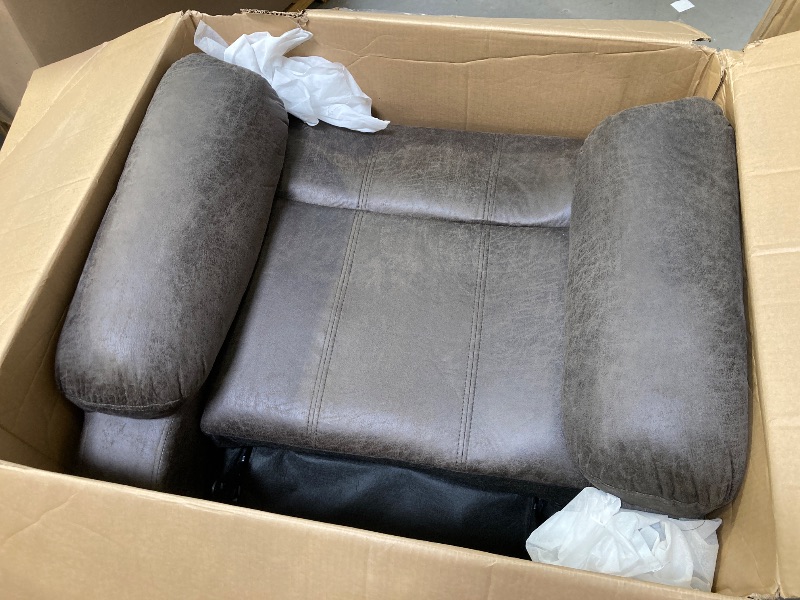 Photo 1 of Relax A Lounger Dorian Faux Suede Manual Recliner, Brown