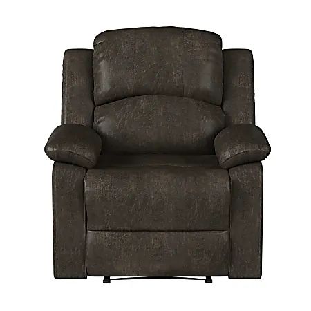 Photo 1 of Relax A Lounger Dorian Faux Suede Manual Recliner, Brown