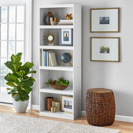 Photo 1 of  Mainstays Framed 5-Shelf Bookcase White 