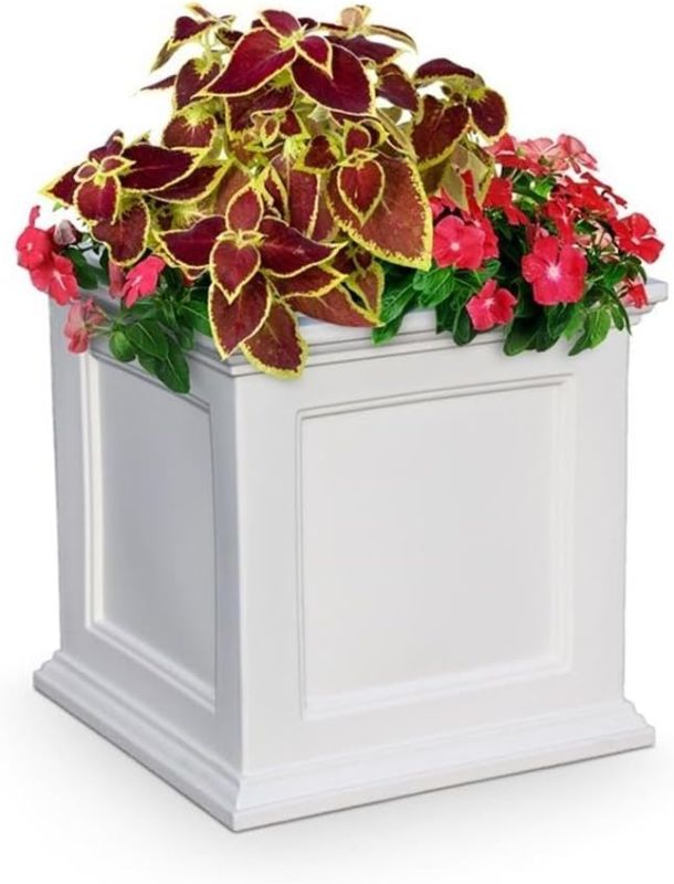 Photo 1 of Mayne Fairfield 20x20 Square Traditional Plastic Planter in White
