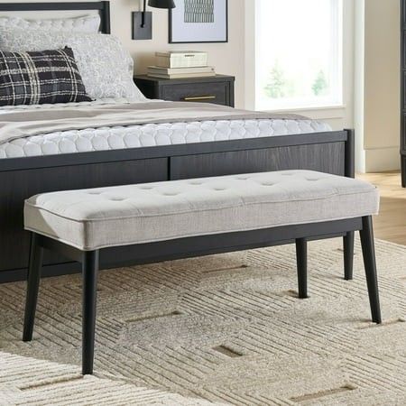 Photo 1 of  Better Homes & Gardens Colton Upholstered Accent Bench Gray 