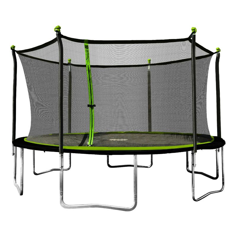 Photo 1 of Sportspower Bounce Pro 14' Round Trampoline with Safety Enclosure in Green and Black