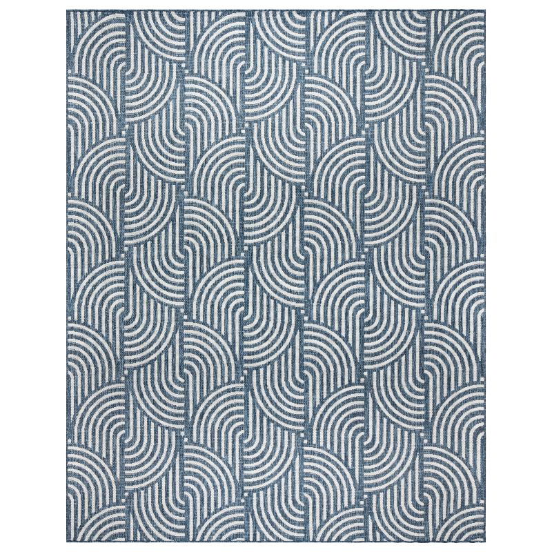 Photo 1 of Gertmenian Tropea Mika Modern Geometric Navy Area Rug, 8x10 Feet
