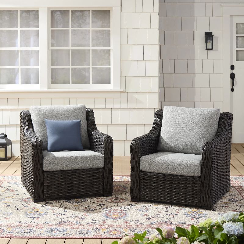 Photo 1 of Better Homes & Gardens BH5608811816027 Bellamy Outdoor Wicker Club Lounge Chair, Dark Brown, 2 Pack
