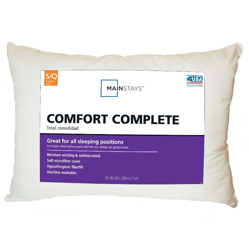 Photo 1 of PACK OF 2, Mainstays Comfort Complete Bed Pillow Standard/Queen 