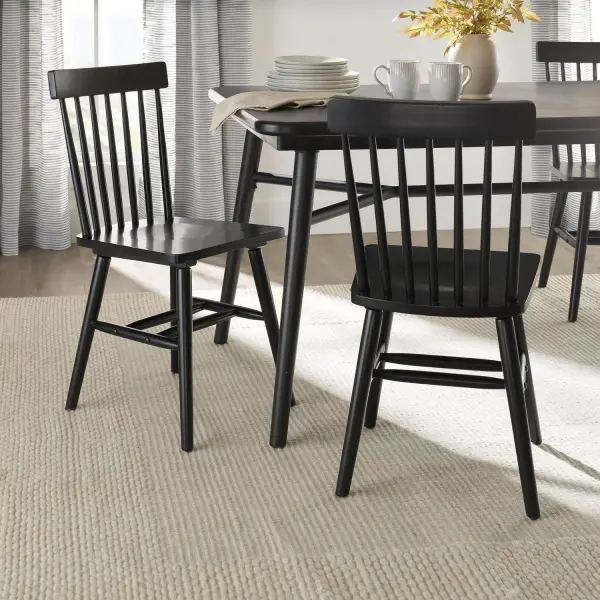 Photo 1 of Better Homes and Gardens 2-Pack Indoor Black Gerald Dining Chairs 16"W x 19.5"D x 34"H