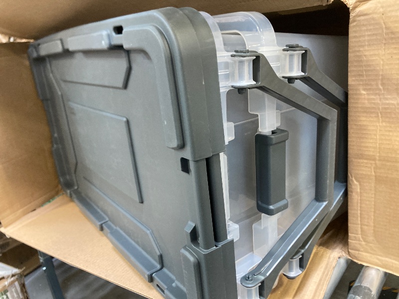 Photo 1 of Sterilite 2-Pack Modular Stacker Box, Durable Clear Plastic Storage Bins with Latching Lids, 160 Quart - Stackable Organizing Container Boxes for Closet, Bathroom, and Office