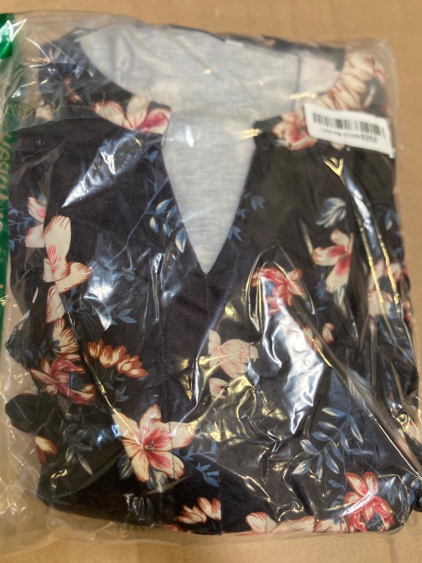 Photo 1 of Size M--ANRABESS Womens Summer Ruffle Sleeve V Neck Floral Print Midi Dress 2025 Fashion Casual Fit Flowy Tiered Boho Beach Vacation Sundress Black Yellow Floral-M