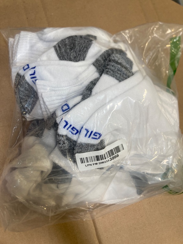 Photo 1 of Gildan Men's Polyester Half Cushion Ankle Socks, 12-Pack, White, Shoe Size: 10-13