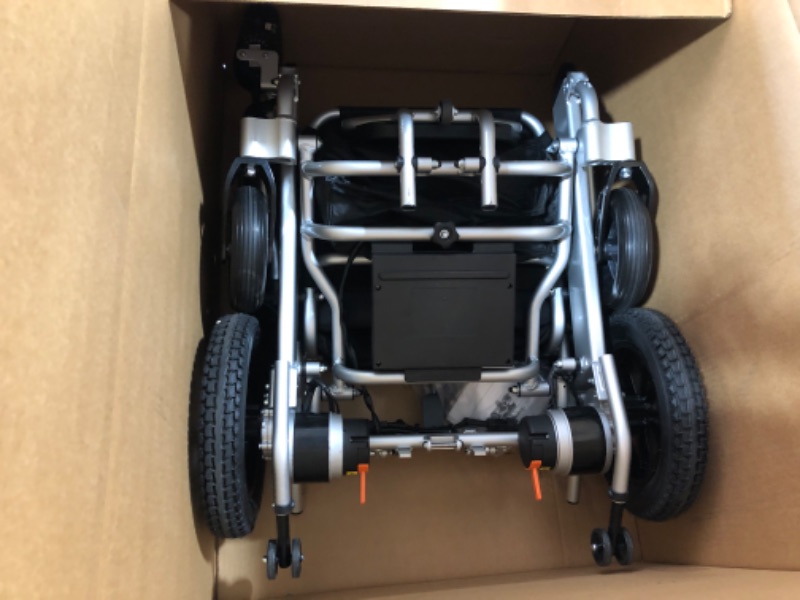 Photo 1 of 30 Miles Electric Wheelchairs for Adults, Aluminum Lightweight Wheelchair Foldable for Senior with Bag, 20 inch Motorized Power Wheelchairs, Portable Folding All Terrain 500W Silver