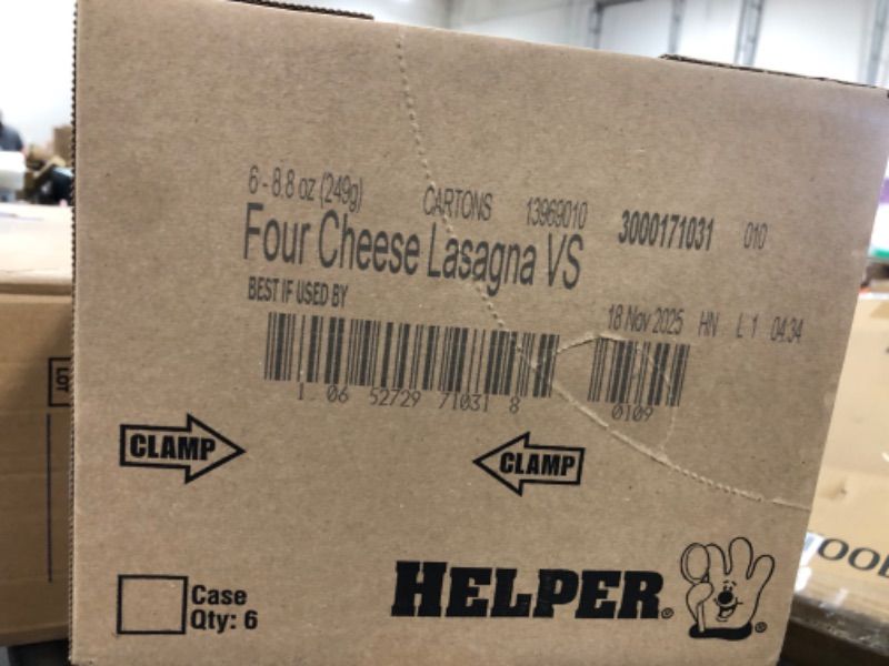 Photo 1 of Hamburger Helper Four Cheese Lasagna Value Size, 8.8 Ounces, 6 per Case