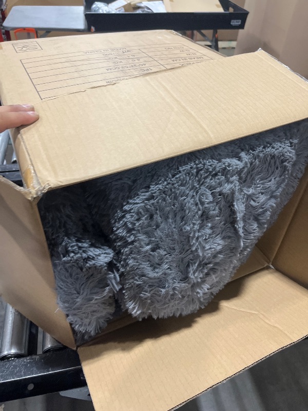 Photo 1 of Ultra Soft Rug for Living Room, 8X10 Grey Fluffy Shag Area Rug for Bedroom, Modern Shaggy Carpets Fuzzy Rug for Teens Dorm Nursery Home Decor Aesthetic, Upgrade Anti-Skid Durable