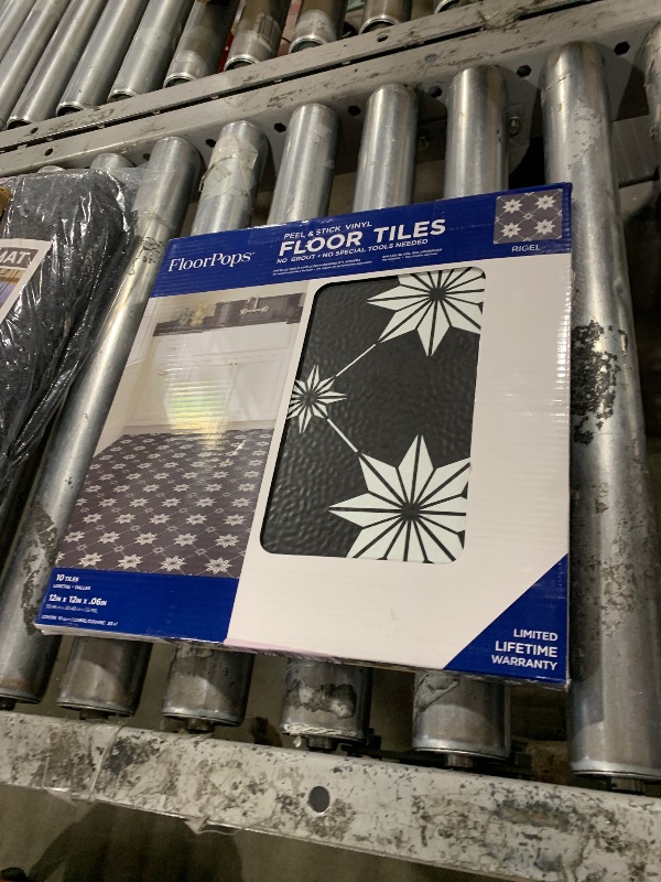 Photo 1 of FloorPops Rigel Peel & Stick Floor Tiles, Black