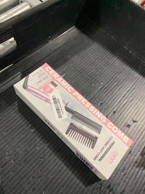 Photo 1 of DAN Technology 500 High Heat hot Comb Hair Straightener, Pink, Adjustable Temperature, Dual Voltage, for Wigs, Professional Pressing Comb for African American Hair