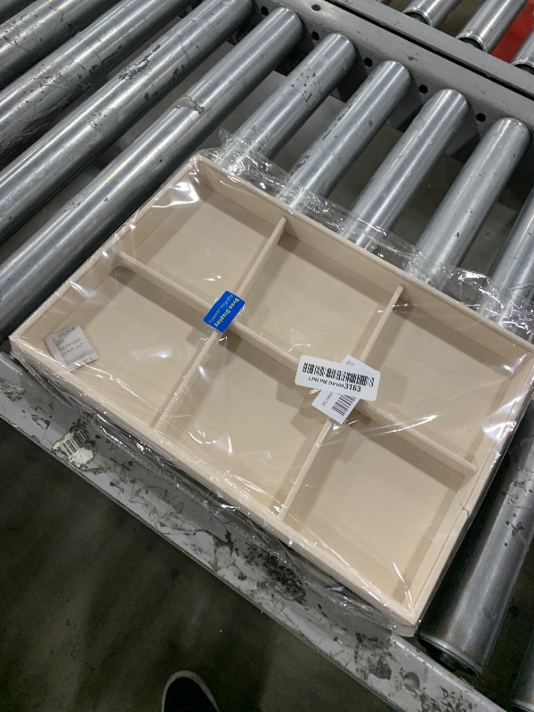 Photo 1 of Large Beige Premium Quality Velvet Jewelry Display Box Tray Stackable Practical Trade Show Home Store 6 Grids Jewelry Tray Drawer Inserts