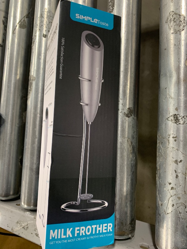 Photo 1 of SIMPLETaste Milk Frother Handheld Battery Operated Electric Foam Maker, Drink Mixer with Stainless Steel Whisk and Stand for Cappuccino, Bulletproof Coffee, Latte