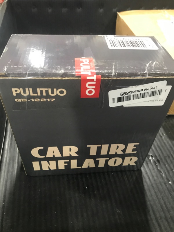 Photo 1 of PULITUO Portable Air Compressor for Car Tires, 12V DC Tire Inflator with Digital Pressure Gauge, Auto Pump with Emergency LED Light, Fast Inflation for Bike, Motorcycle, Ball, and Other Inflatables