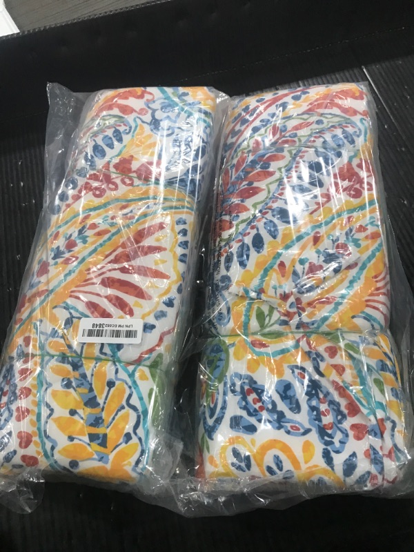 Photo 1 of LVTXIII Outdoor Chair Cushions, Fade-Resistant Patio Furniture Cushions Outdoor Square Chair Pads with Ties for Dining Chairs and Garden Furniture Decoration, 18.5"x16"x2" Set of 2, Paisley Multi