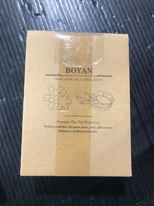 Photo 1 of BOYAN Pot and Pan Protectors, Set of 12 and 3 Different Size, Cookware Protector Set/Felt Pots and Pans Divider Separator Pads Anti-Slip to Avoid Scratching or Marring When Stacking