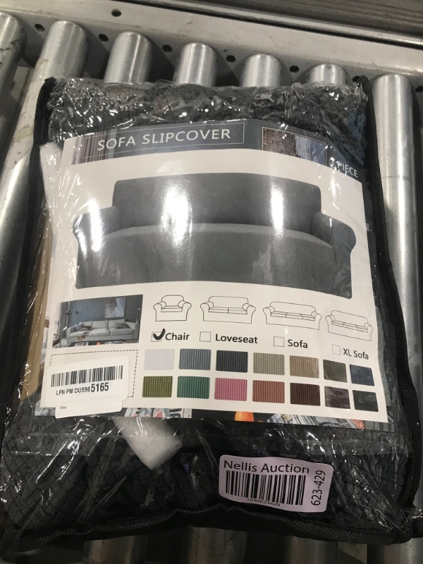 Photo 1 of ZNSAYOTX Super Stretch Chair Slipcover Universal Sofa Chair Covers for Living Room Dogs Pet Furniture Protector Spandex Armchair Slipcovers with Anti Slip Foam Sticks (Dark Grey, Chair)