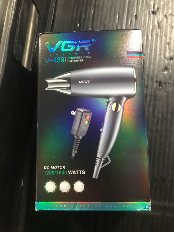 Photo 1 of VGR Dual Voltage(100~250V) Travel Hair Dryer with European Plug Adapter for International Travel, Portable Hair Dryer with Concentrator Nozzles