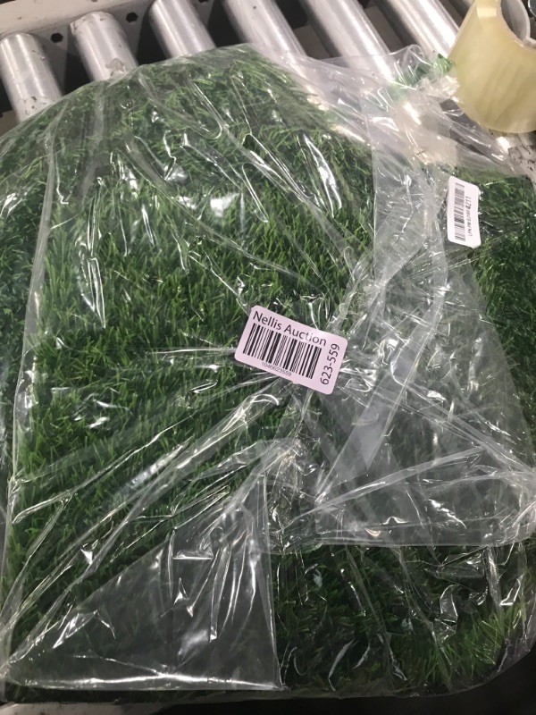 Photo 1 of TURSTIN 8 Packs 12 x 12 Inch Artificial Grass Mat Squares Synthetic Garden Grass Tiles Fake Grass Turf Patch with Drainage Hole Realistic Grass Rug for DIY Decoration