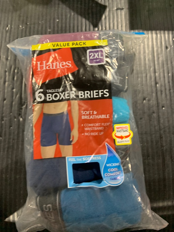 Photo 1 of Hanes Mens Underwear Briefs, Cool Dri Moisture-wicking Cotton No-ride-up For Men, Multi-packs Available Boxer, 6 Pack - Dyed Assorted, XX-Large US