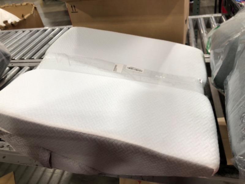Photo 1 of Sasttie Wedge Pillow for After Surgery, Adjustable Memory Foam Bed Wedge Pillow Headboard for Sleeping, Acid Reflux, Surgery Recovery, Neck & Back Support, White and Dark Grey