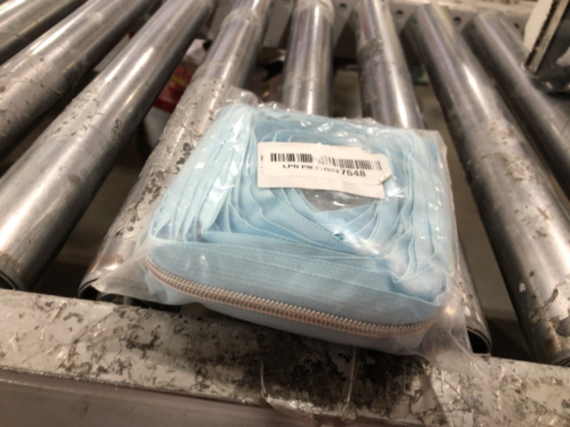 Photo 1 of YaHoGa #5 Silver Metallic Nylon Coil Zippers by The Yard Bulk SkyBlue Tape 10 Yards with 25pcs Pulls for DIY Sewing Tailor Craft Bag (SkyBlue)