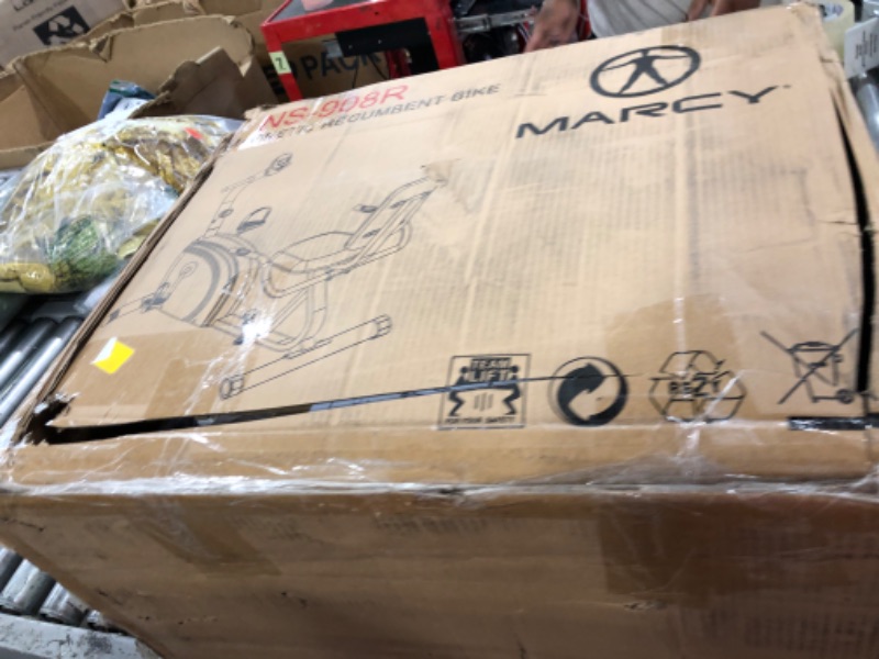 Photo 1 of Marcy Recumbent Exercise Bike with Magnetic Resistance and Pulse Sensor NS-908R White 30.50 x 11.50 x 21.50 inches