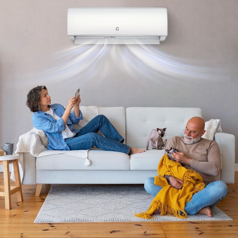 Photo 1 of 9000 BTU Mini Split Air Conditioner, Wifi Enabled 20 SEER2 230V Ductless AC Unit Cool up to 450 Sq. Ft, Inverter Ductless Air Conditioner, Pre-Charged & 16.4ft Installation Kits, White