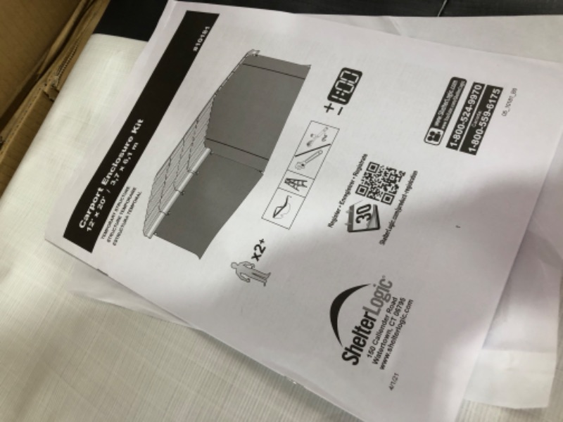 Photo 1 of ARROW, Fabric Enclosure Kit for 12 x 20-ft Arrow Carports (Metal carport not included)