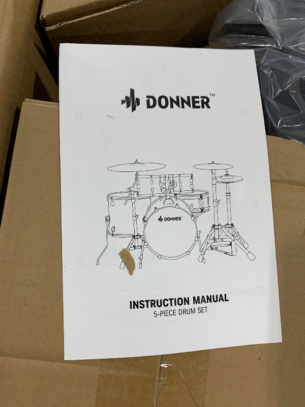 Photo 1 of Donner Drum Set Adult with Practice Mute Pad,5-Piece 22 inch Full Size Acoustic Drum Kit, Black- DDS-520