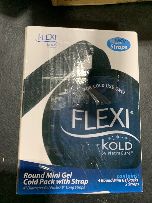 Photo 1 of FlexiKold Gel Ice Pack Circles w/Straps (4 Pack) - Small Ice Packs, Reusable Ice Pack for Injuries, Ice Packs Reusable, Breastfeeding, Wisdom Teeth, Sinus Headaches - 6304-STRAP4PK by NatraCure