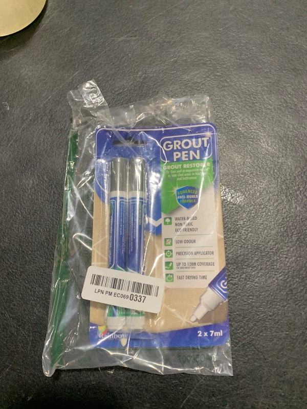 Photo 1 of Grout Pen Grey Tile Paint Marker: Waterproof Grout Paint, Tile Grout Colorant and Sealer Pen - Narrow 5mm, 2 Pack with Extra Tips (7mL) - Grey